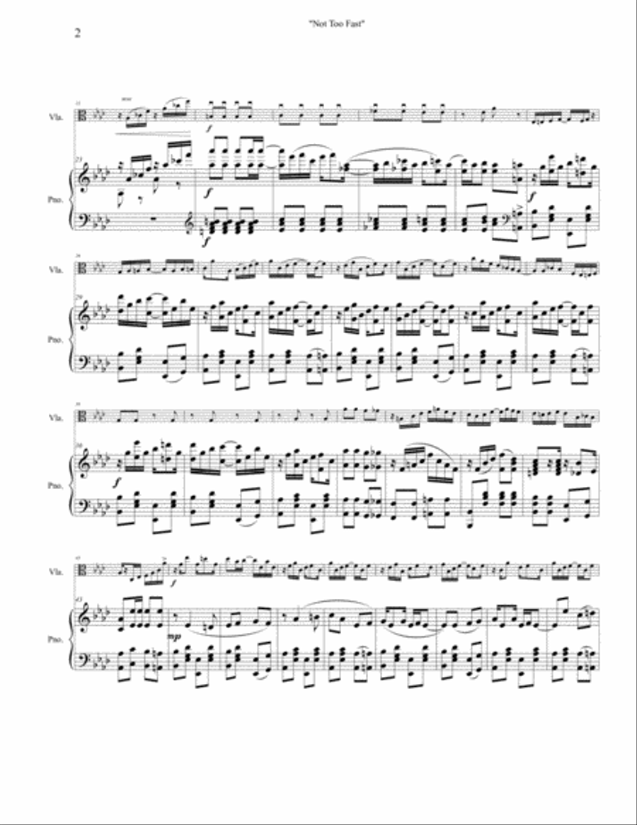 Not Too Fast - A Ragtime Medley Viola scores gallery preview page 2