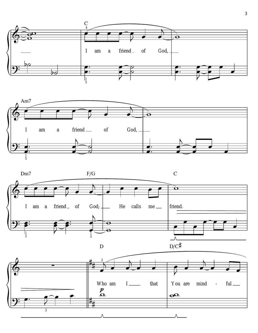 Friend Of God (arr. Phillip Keveren) Easy Piano scores gallery preview page 3