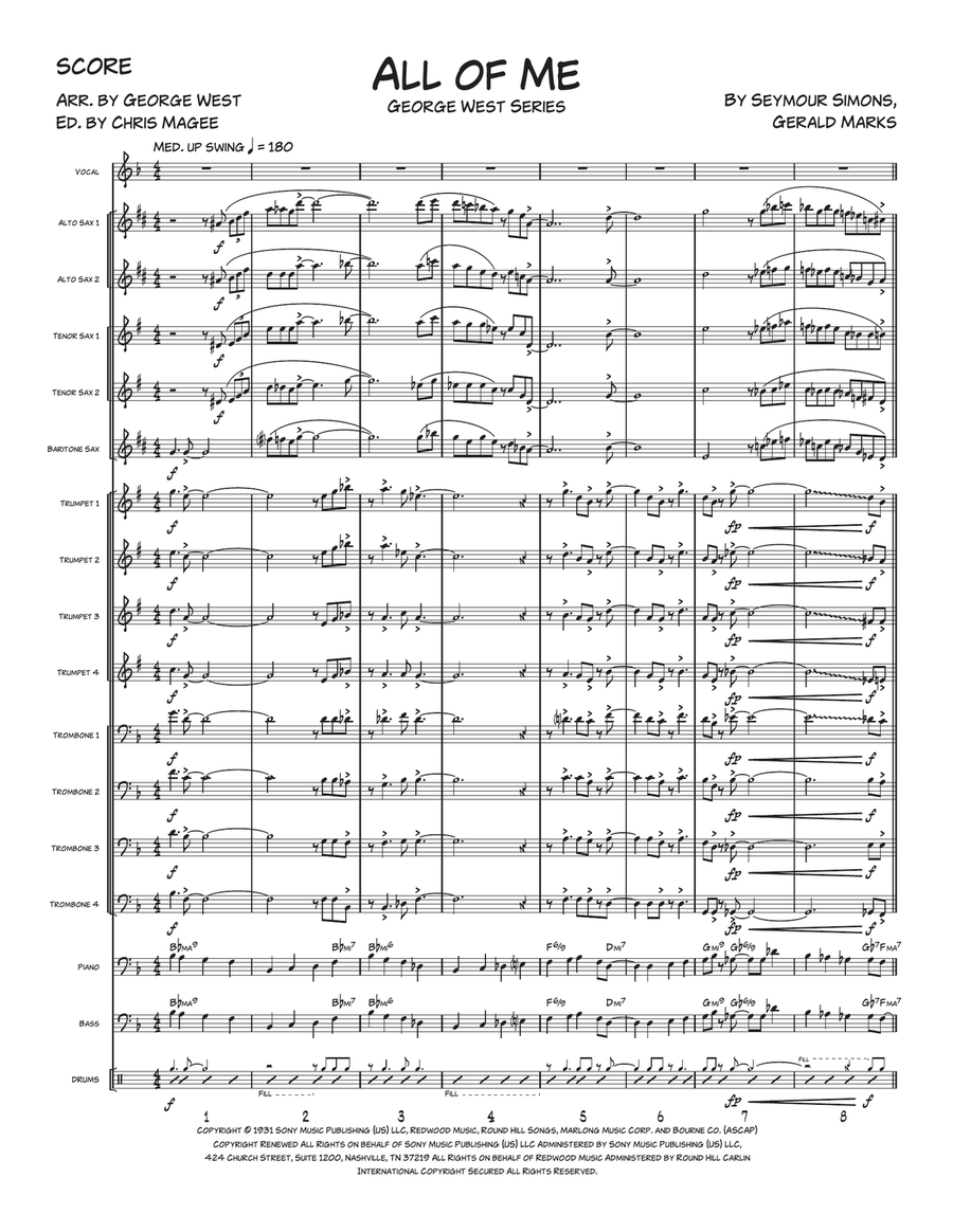All Of Me Jazz Ensemble scores gallery preview page 1