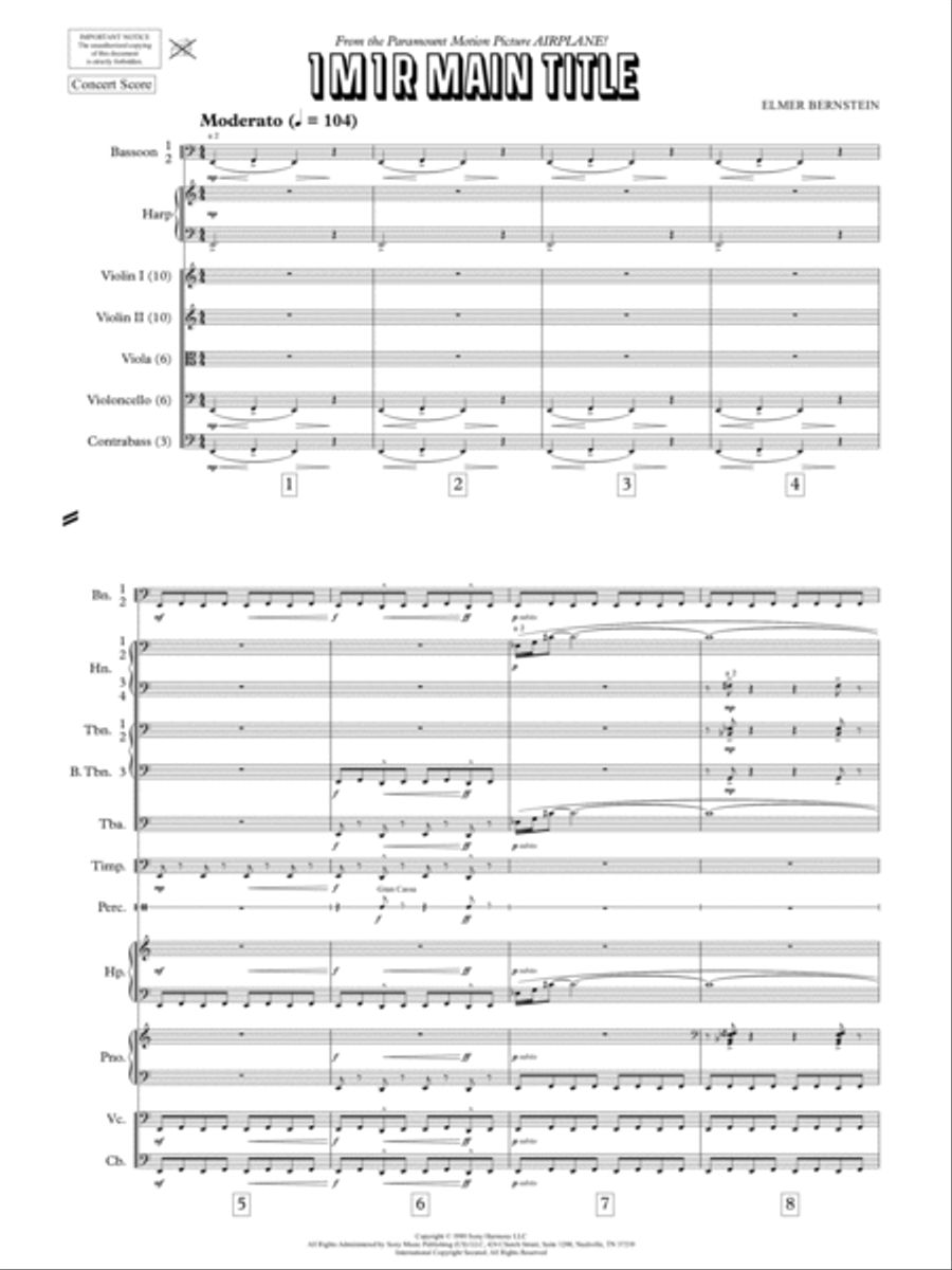 Airplane Score - Score Only Full Orchestra scores gallery preview page 3