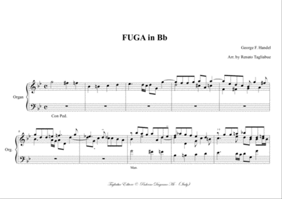 FUGA in Bb - G.F. HANDEL - For Organ Organ Solo scores gallery preview page 2