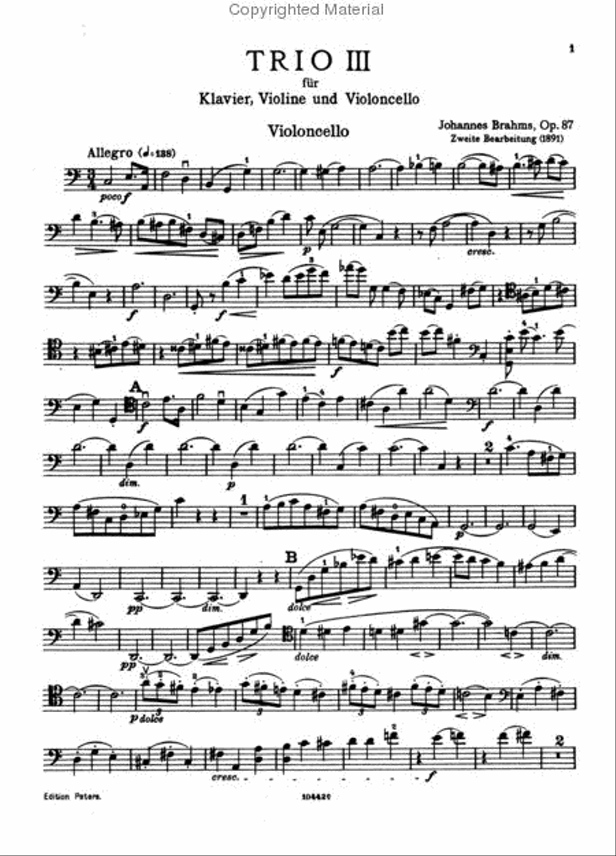 Piano Trio, Op. 87 Piano Trio, Op. 87 Piano Trio scores gallery preview page 3
