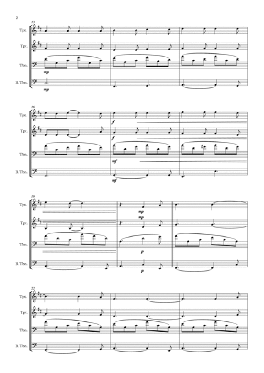 Hallelujah Brass Ensemble scores gallery preview page 2