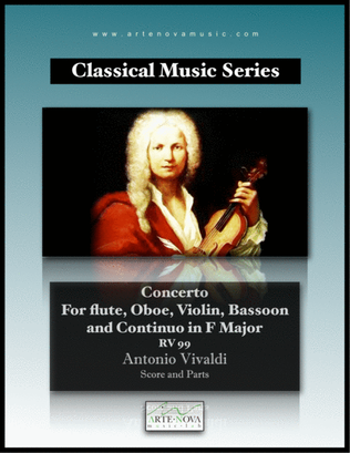Book cover for Concerto for Flute, Oboe, Violin, Bassoon and Continuo RV 99