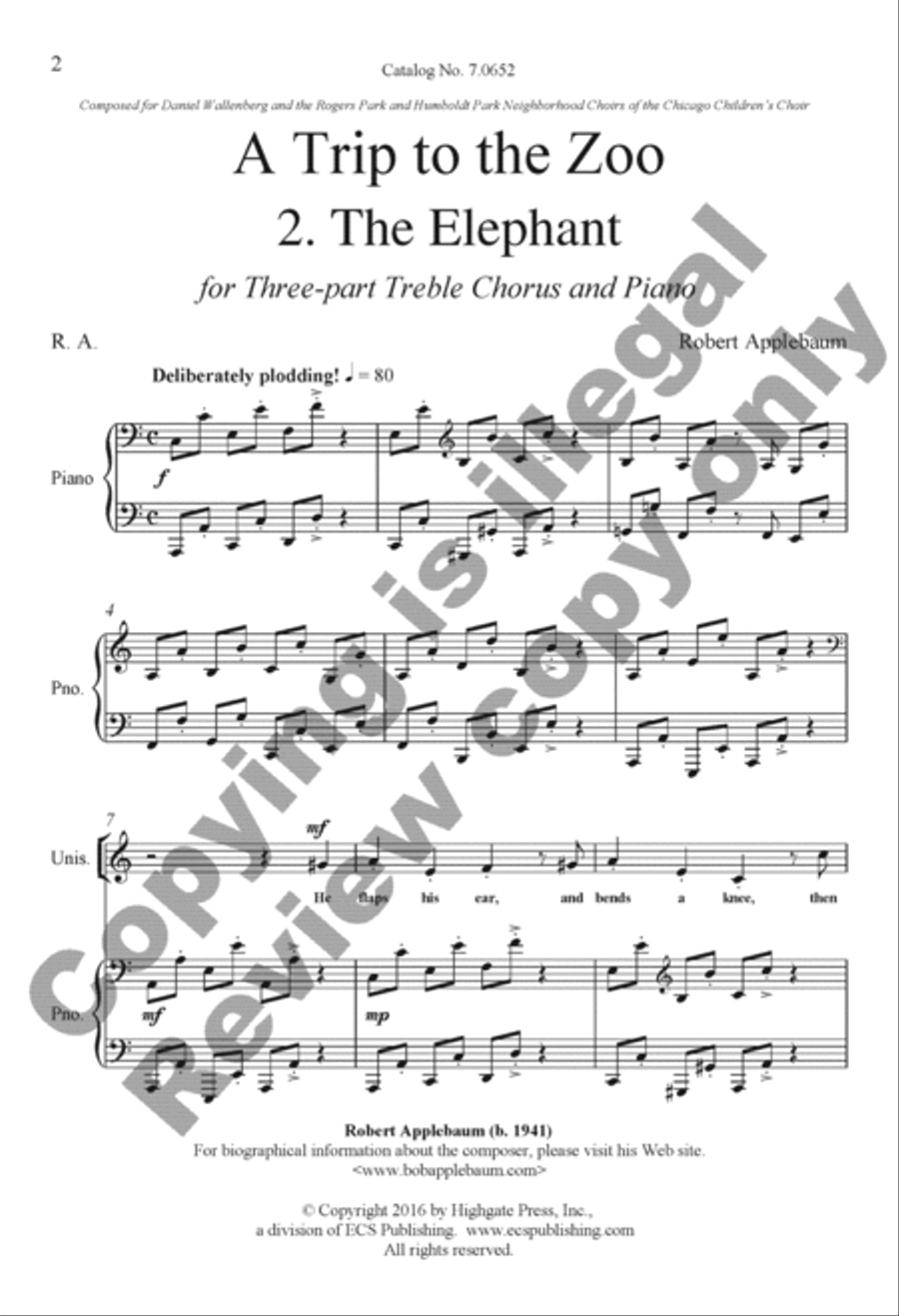 A Trip to the Zoo: 2. The Elephant 3-Part scores gallery preview page 2