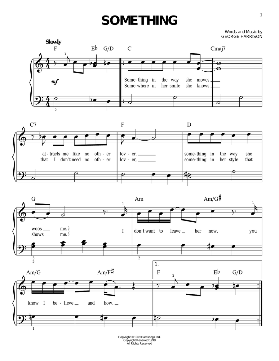 Something Something Easy Piano scores gallery preview page 1