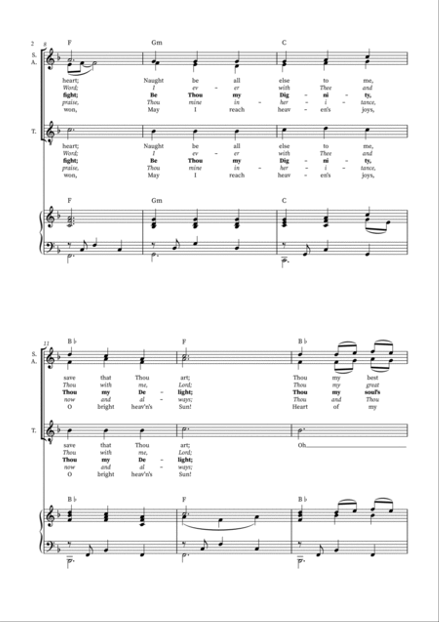 Be Thou My Vision - SAT Arrangement for Choir with Piano Accompaniment SAT scores gallery preview page 2
