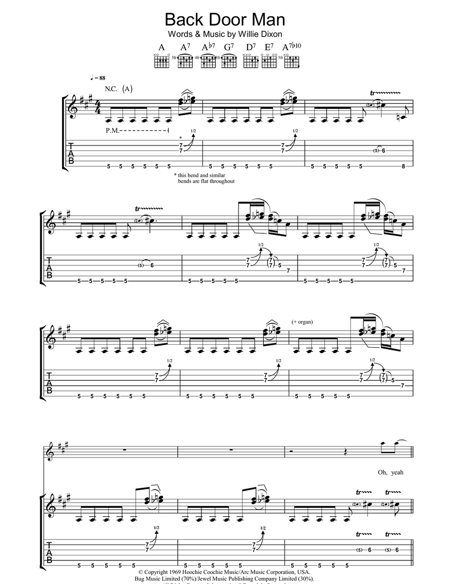 Back Door Man Electric Guitar scores gallery preview page 1