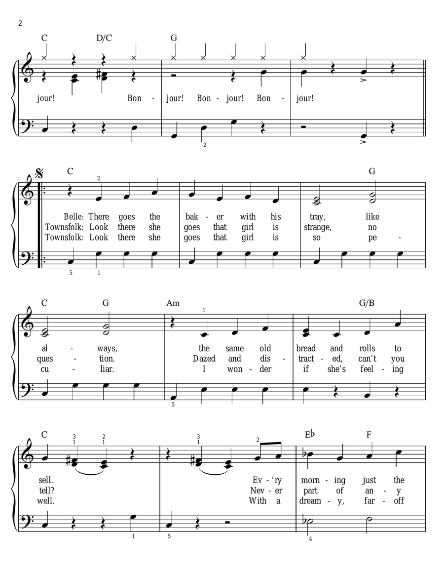 Belle (from Beauty And The Beast) Easy Piano scores gallery preview page 2