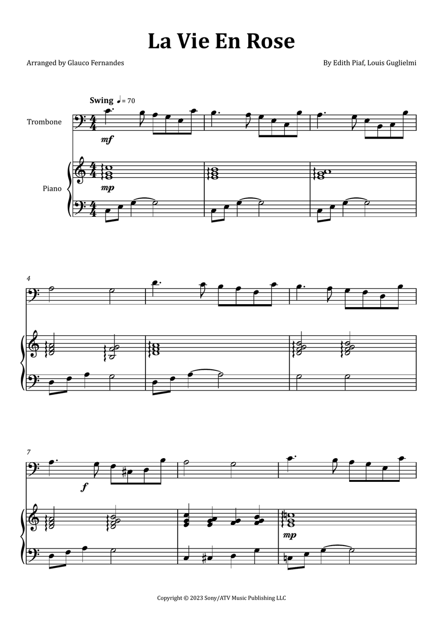 La Vie En Rose Chamber Music scores gallery preview page 1