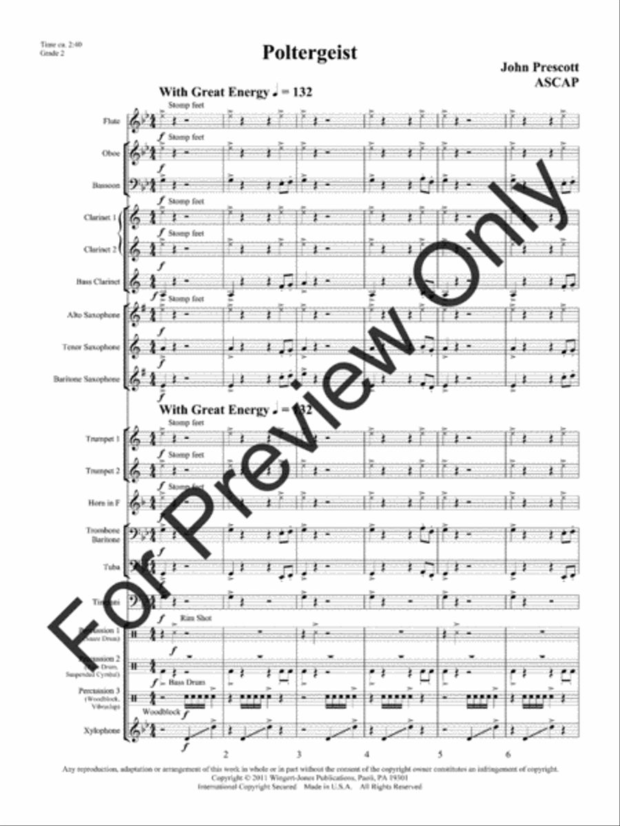 Poltergeist (Score) Concert Band scores gallery preview page 5