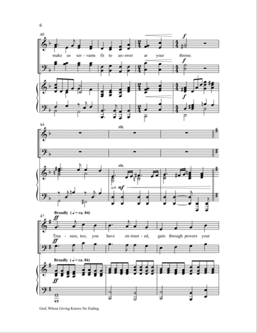 God, Whose Giving Knows No Ending 4-Part scores gallery preview page 7