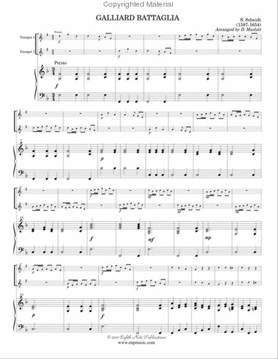 Galliard Battaglia Galliard Battaglia Trumpet Duet scores gallery preview page 2