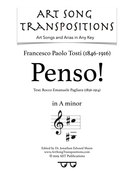 TOSTI: Penso (transposed to A minor)