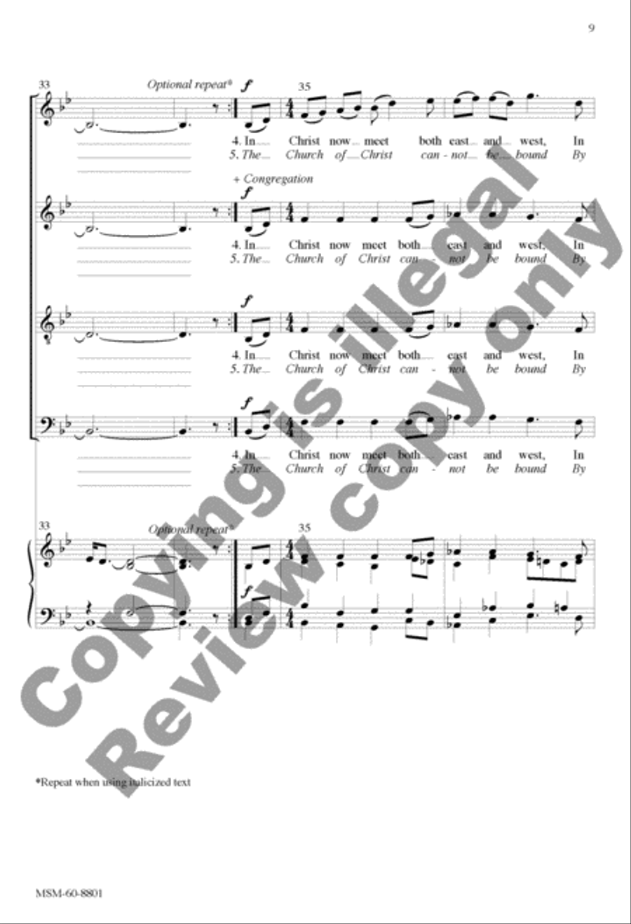In Christ There Is No East or West (Choral Score) 4-Part scores gallery preview page 19