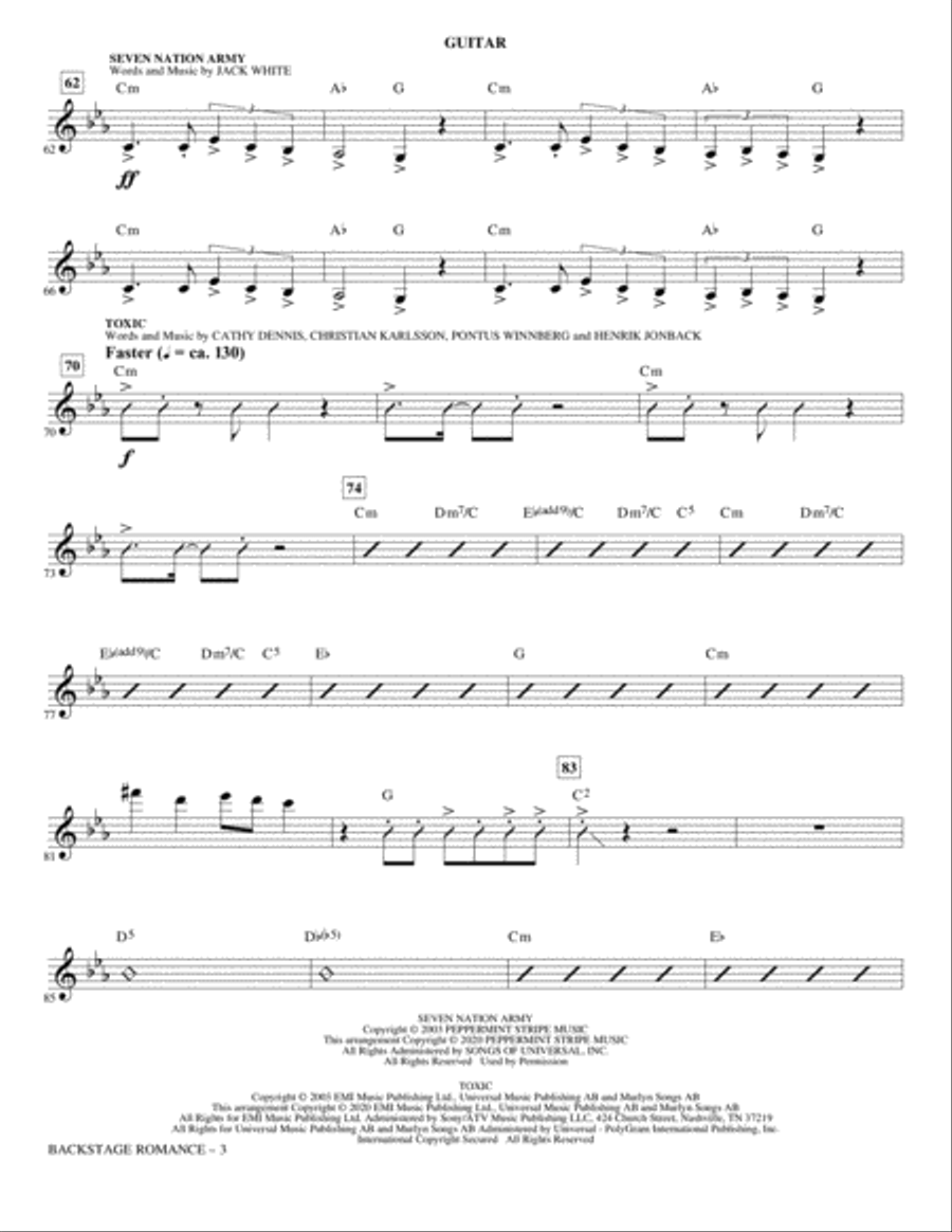 Backstage Romance (from Moulin Rouge! The Musical) - Guitar Choir scores gallery preview page 3