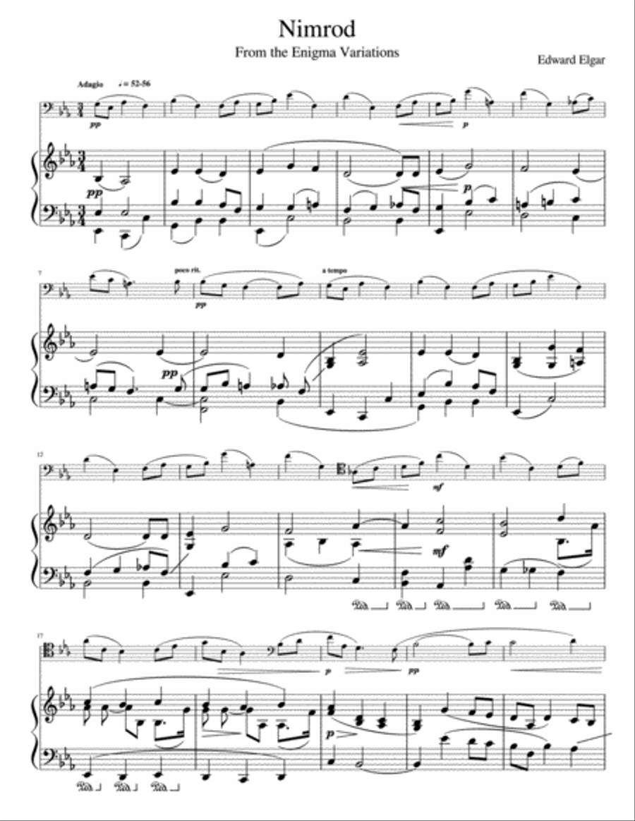 Nimrod (Trombone and Piano) Piano scores gallery preview page 2