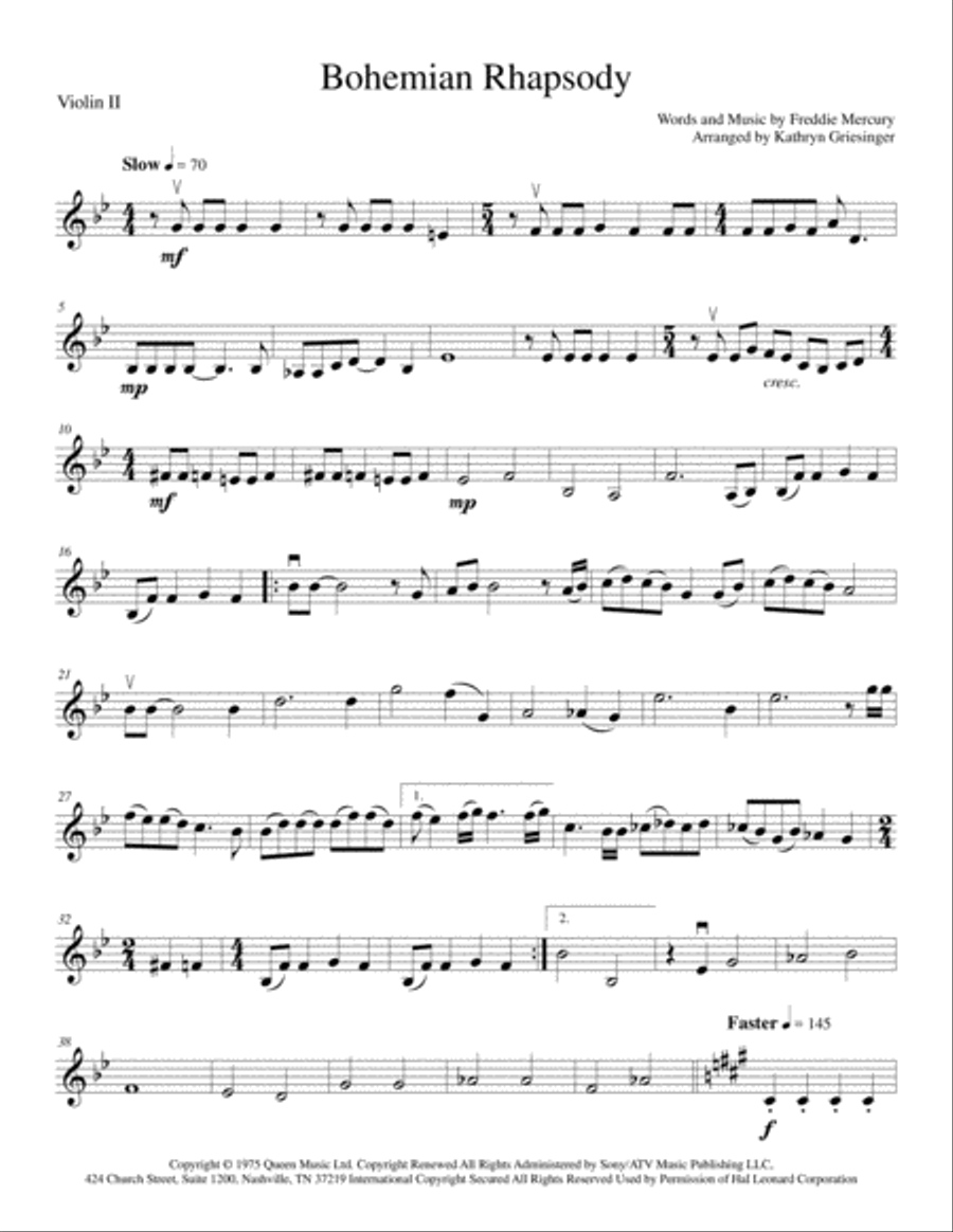 Bohemian Rhapsody Bohemian Rhapsody String Quintet scores gallery preview page 4