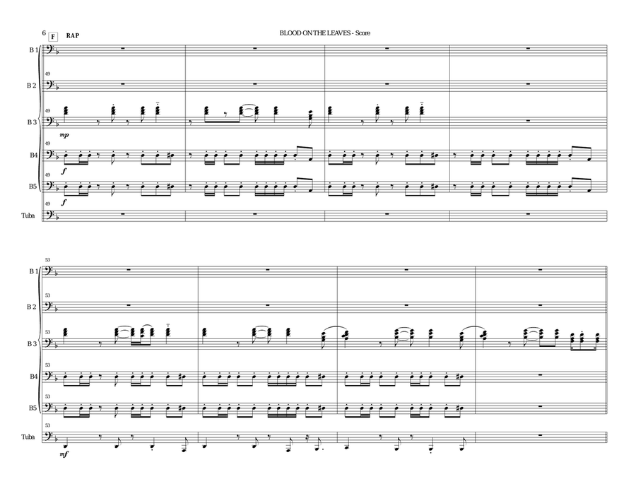 Blood On The Leaves Brass Ensemble scores gallery preview page 6