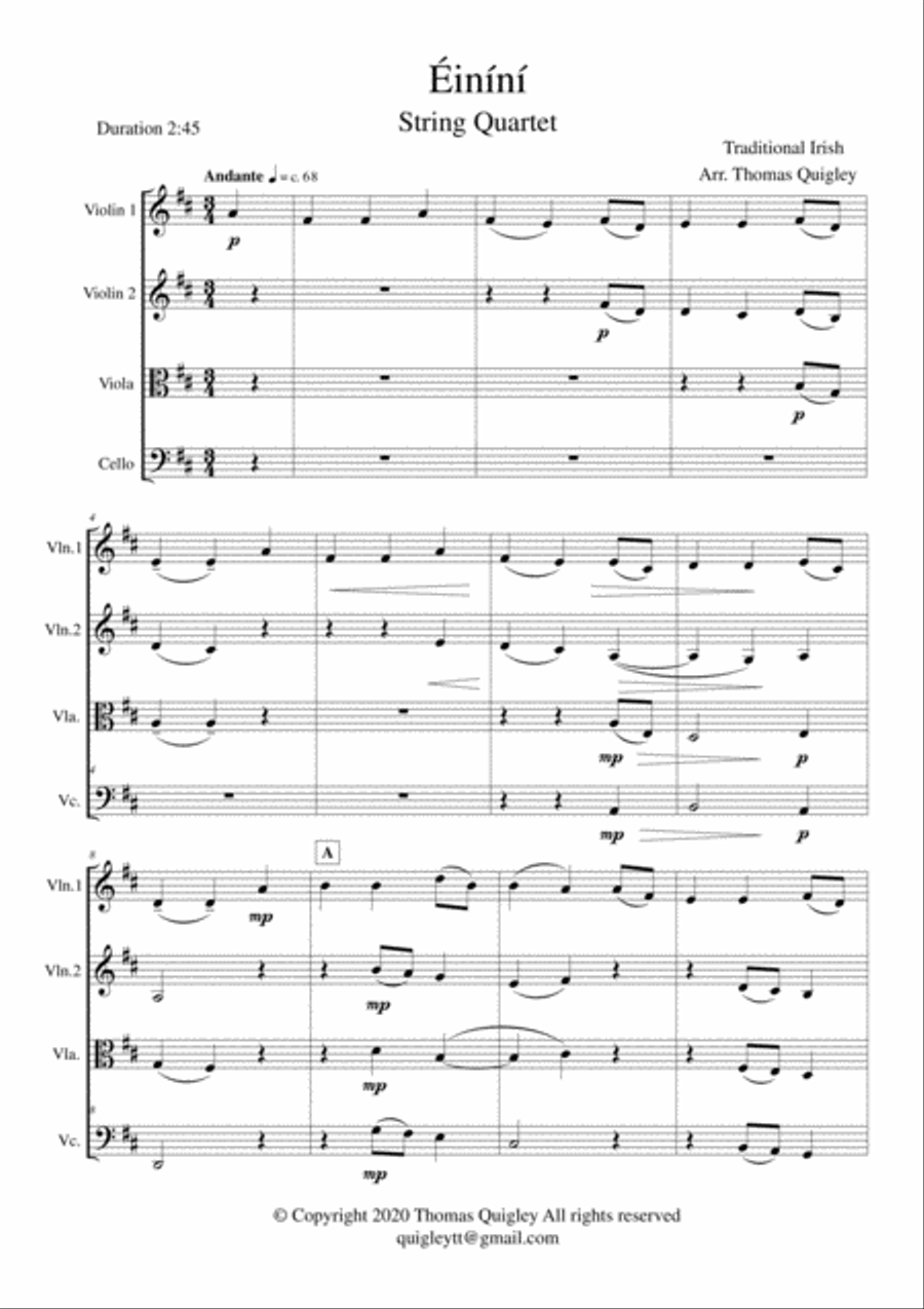 Éiníní Éiníní String Quartet scores gallery preview page 2