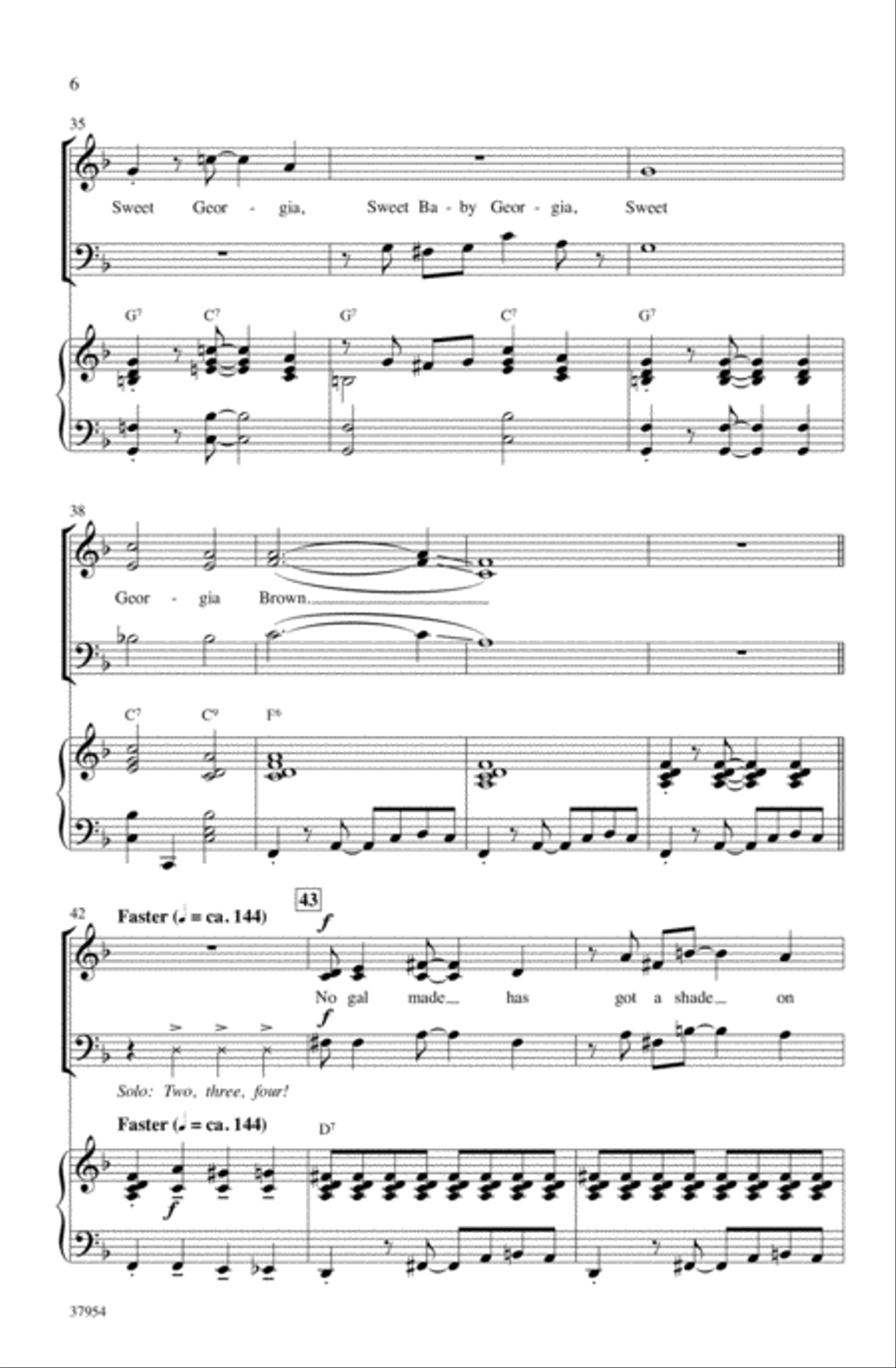 Sweet Georgia Brown Sweet Georgia Brown Choir scores gallery preview page 5