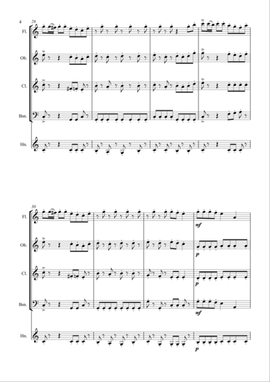 Nutcracker Medley Woodwind Quintet scores gallery preview page 4
