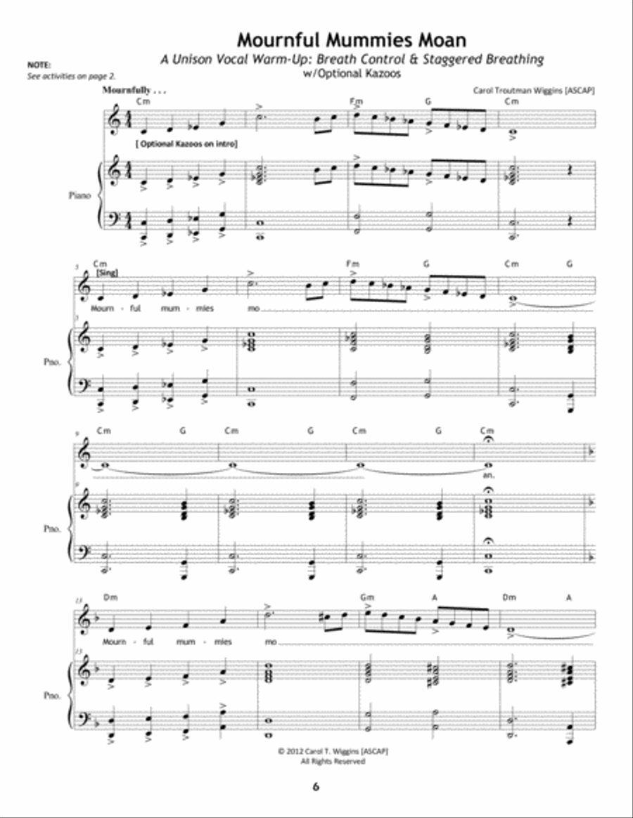 Songs That Go Bump! in the Night (13 Fun, Sort-of-Scary Songs for Music Students) Unison/2-Part Unison Choir scores gallery preview page 6