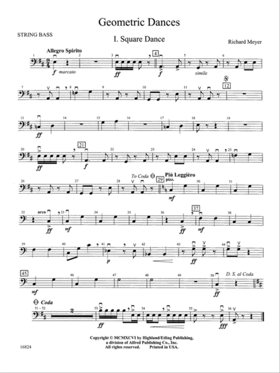 Geometric Dances: String Bass String Orchestra scores gallery preview page 1