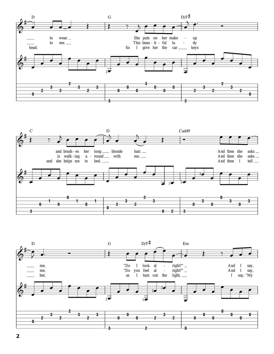 Wonderful Tonight Acoustic Guitar scores gallery preview page 2