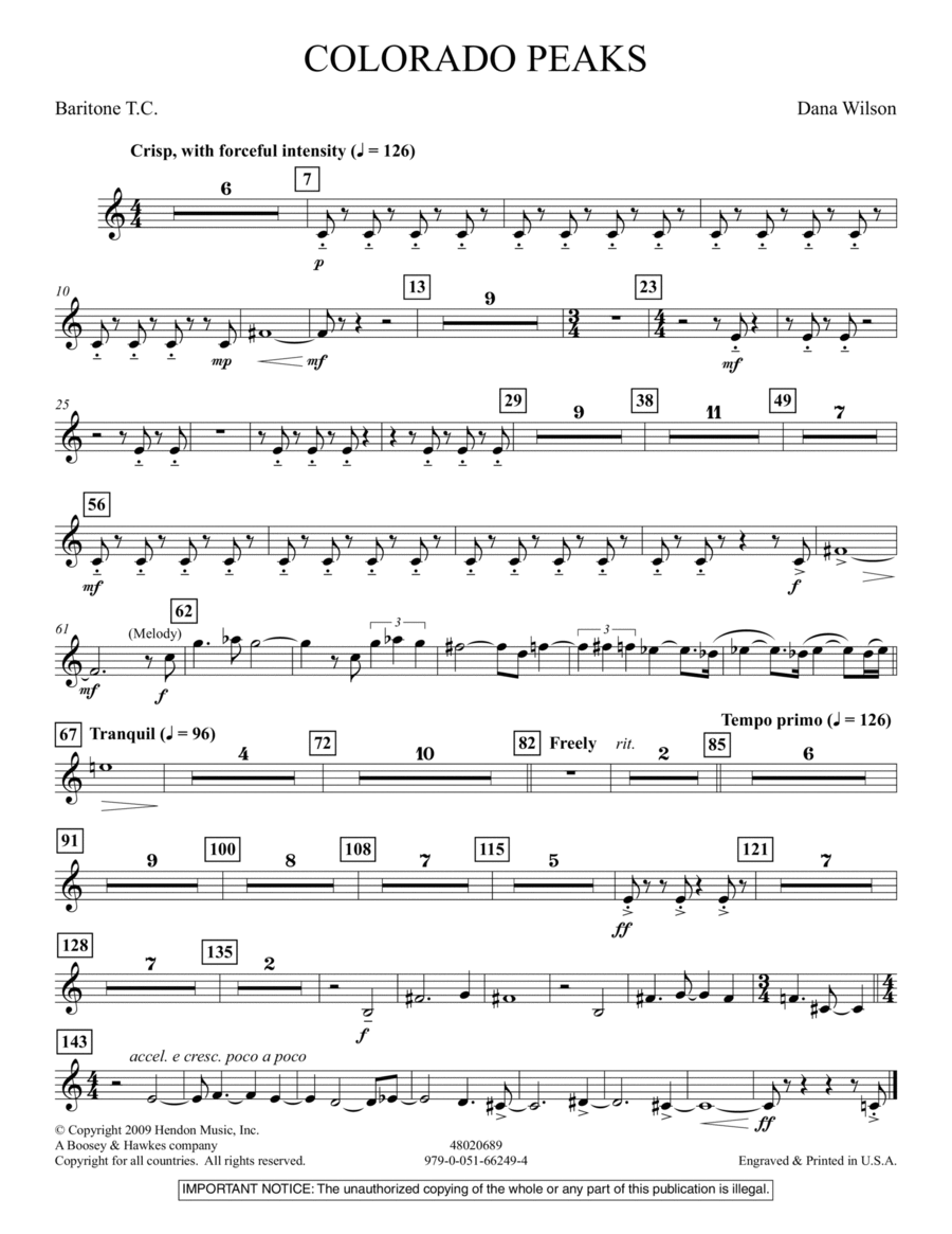 Colorado Peaks - Baritone T.C. Concert Band scores gallery preview page 1