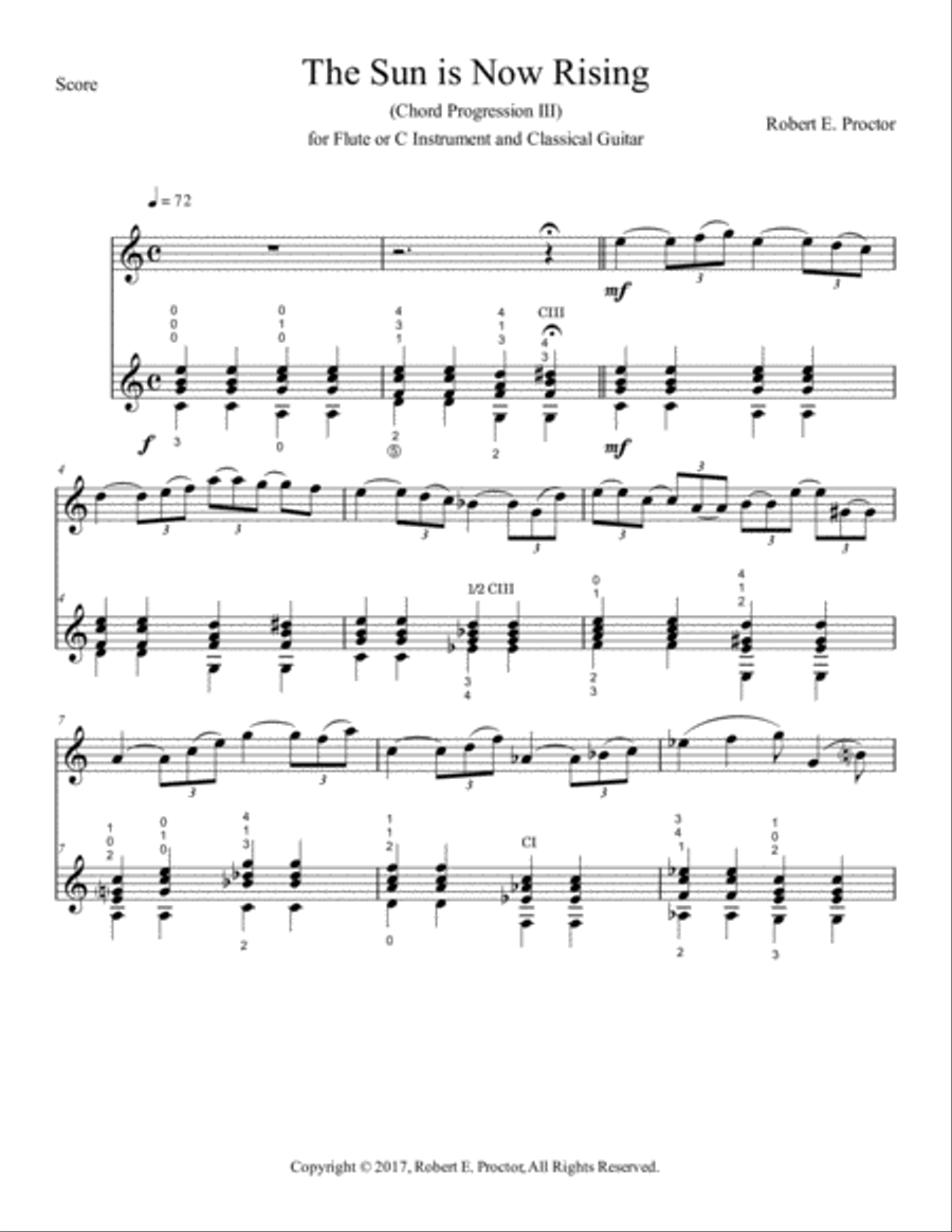 The Sun is Now Rising for Flute and Guitar Flute scores gallery preview page 2