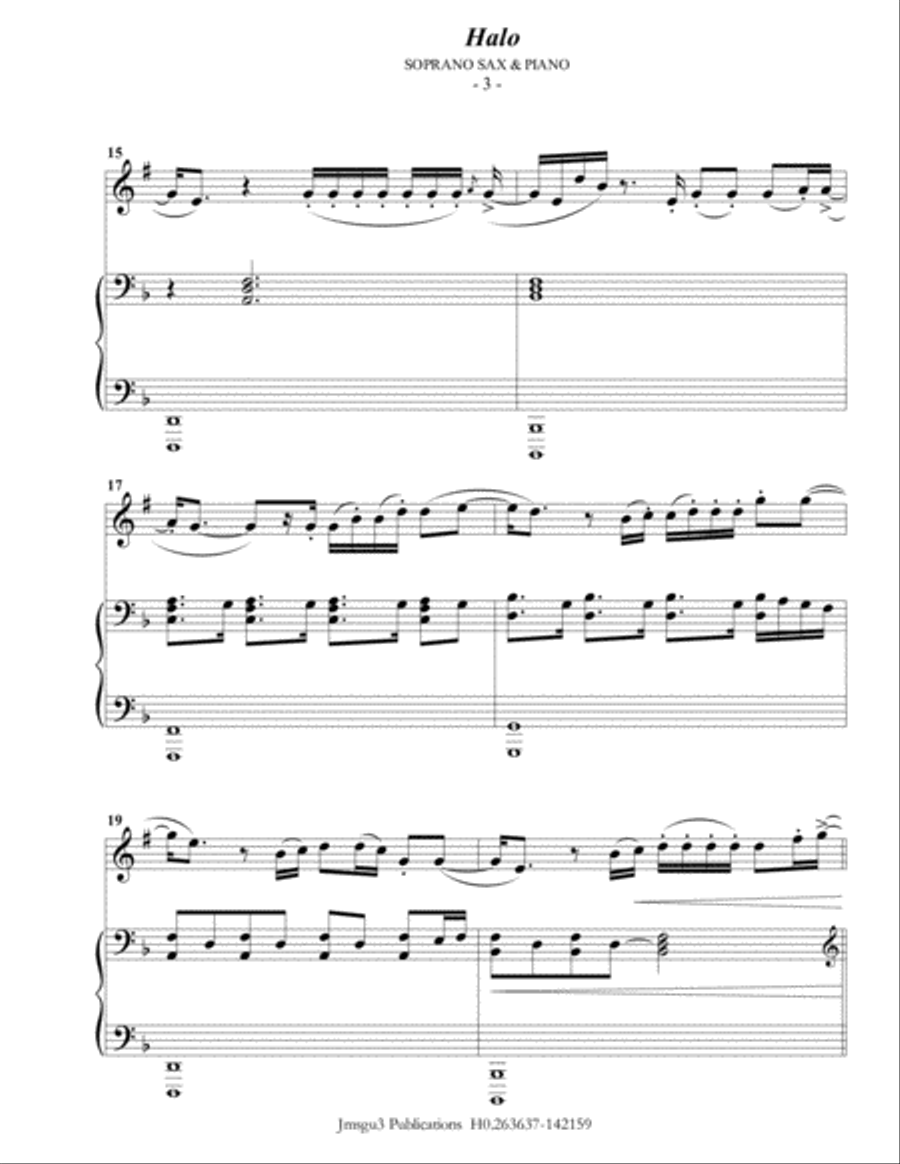 Halo Soprano Saxophone scores gallery preview page 3