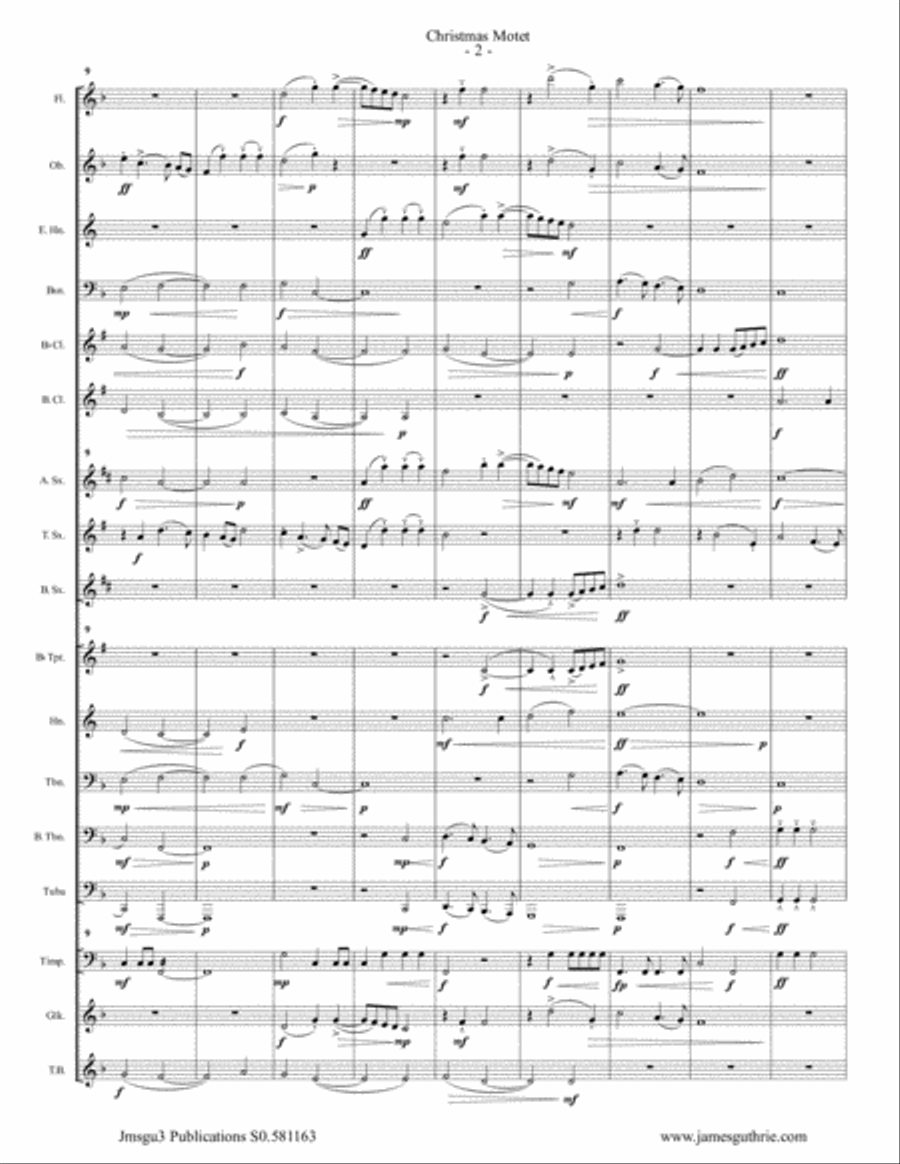 Mouton: Christmas Motet for Concert Band Concert Band scores gallery preview page 2