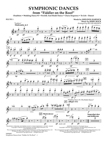 Symphonic Dances (from Fiddler On The Roof) (arr. Ira Hearshen) - Flute 1