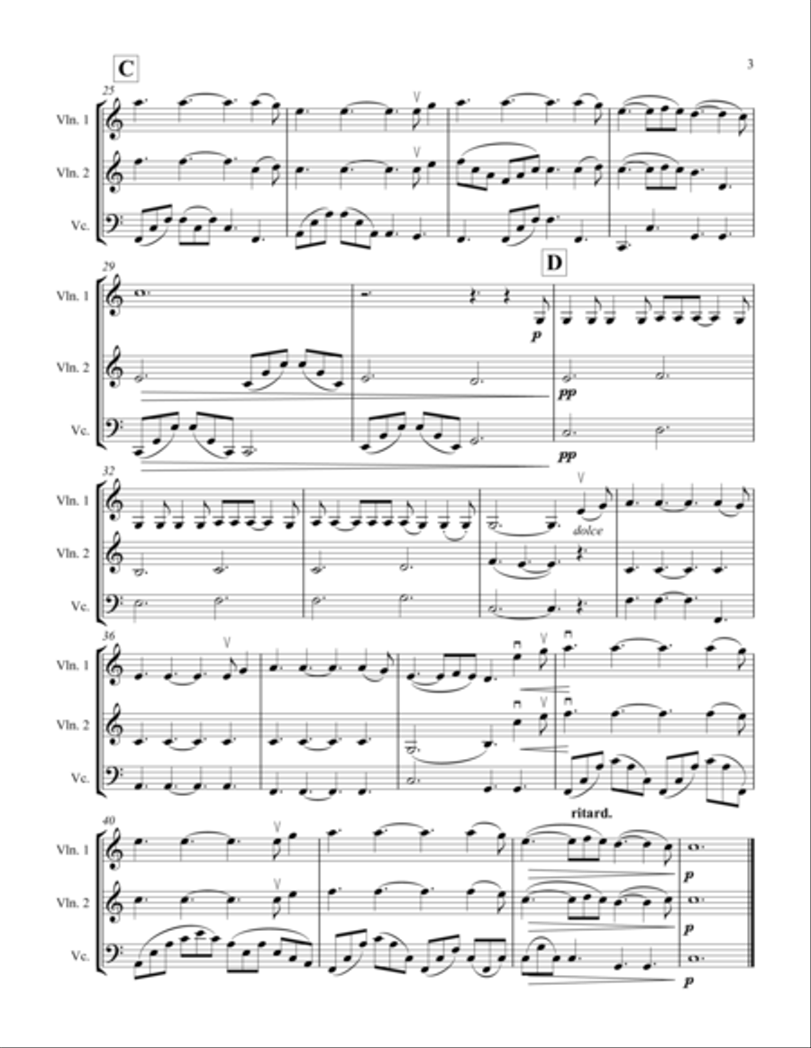 Hallelujah String Trio scores gallery preview page 4