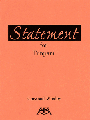 Book cover for Statement for Timpani
