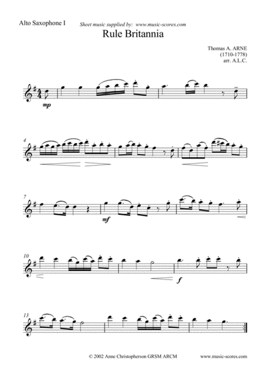 Rule Britannia - Saxophone Quartet image number null