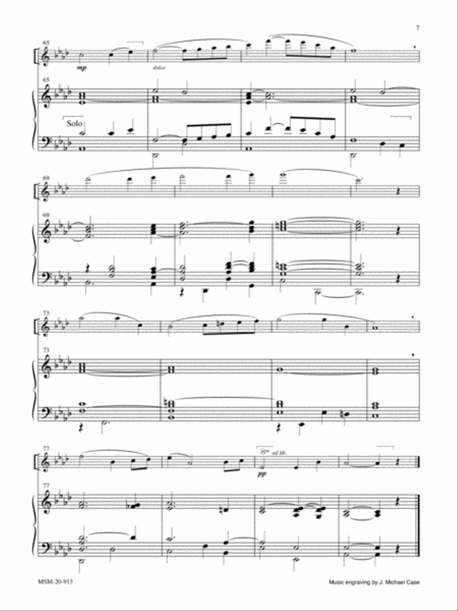 Meditation for Solo Instrument and Organ Violin scores gallery preview page 4