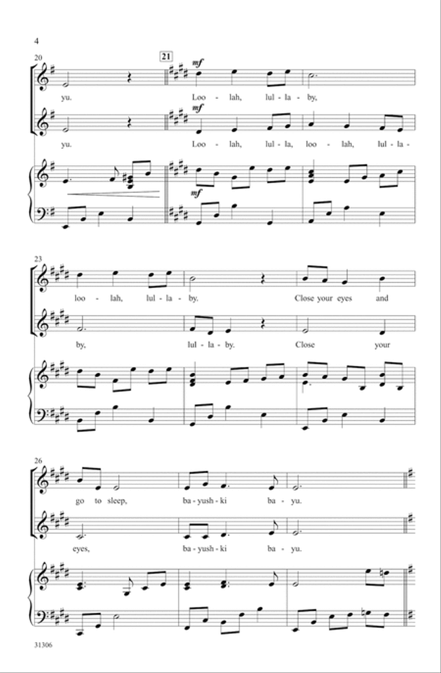 Bayushki Bayu (A Russian Lullaby) Choir scores gallery preview page 3