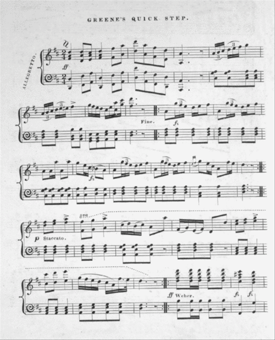 Greene's Quick Step Piano Solo scores gallery preview page 2