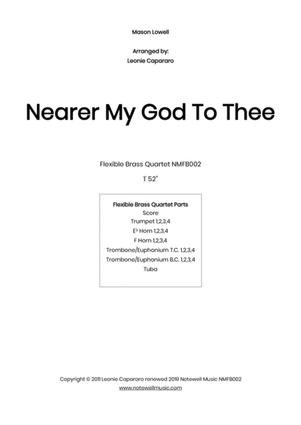 Nearer My God To Thee (Flexible Brass quartet or ensemble) image number null
