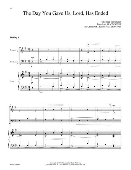 Five Hymn Accompaniments for Brass Quartet and Organ, Set 2 image number null