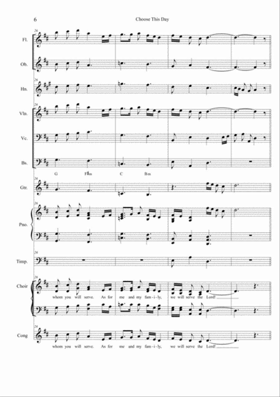 Choose This Day (Score & instrumental parts) Large Ensemble scores gallery preview page 6