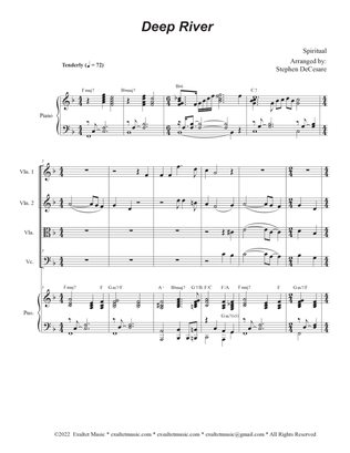 Deep River (String Quartet and Piano)