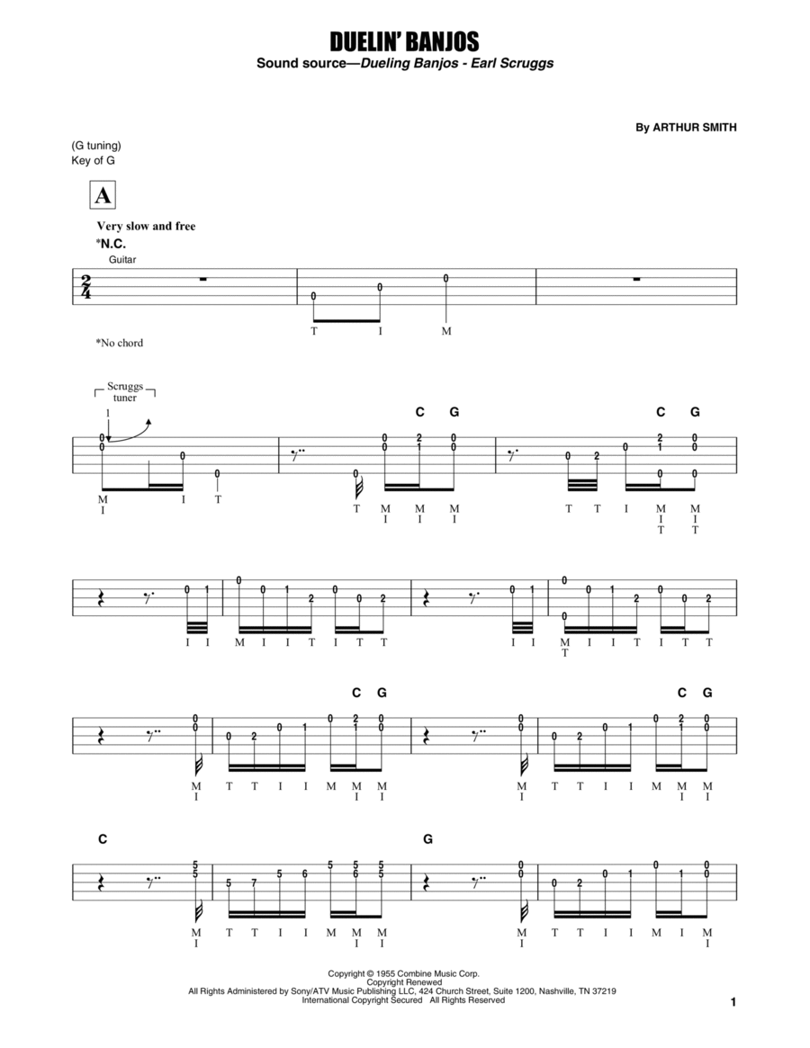 Duelin' Banjos Banjo scores gallery preview page 1