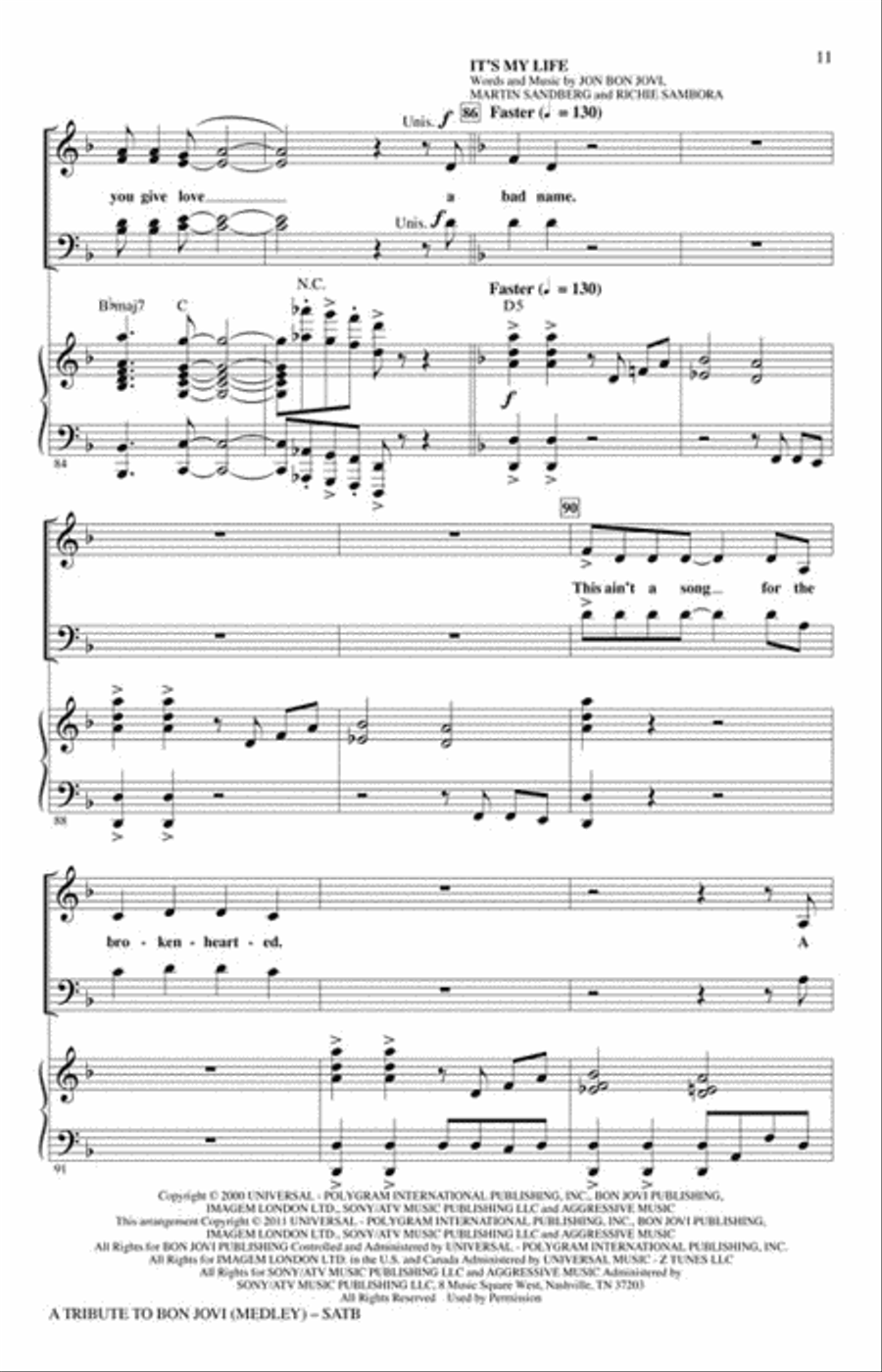 A Tribute to Bon Jovi A Tribute to Bon Jovi Show Choir scores gallery preview page 4