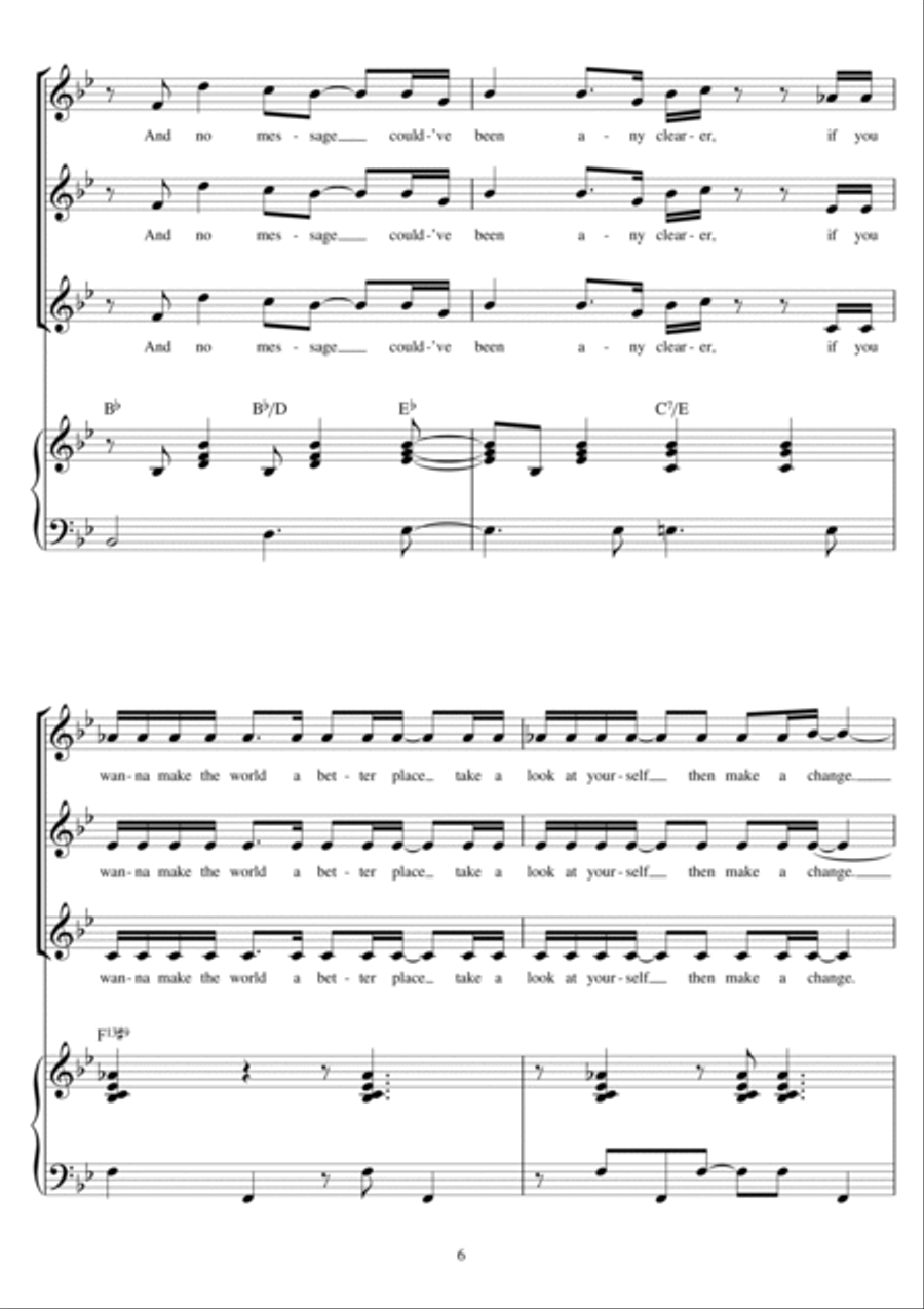 Man In The Mirror (arr. Jonathan Wikeley) SSA scores gallery preview page 6