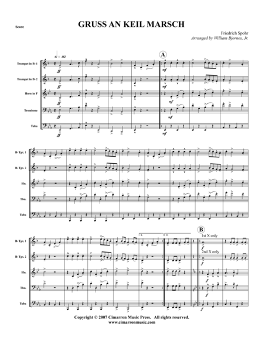 Gruss an Kiel Marsch Brass Quintet scores gallery preview page 1