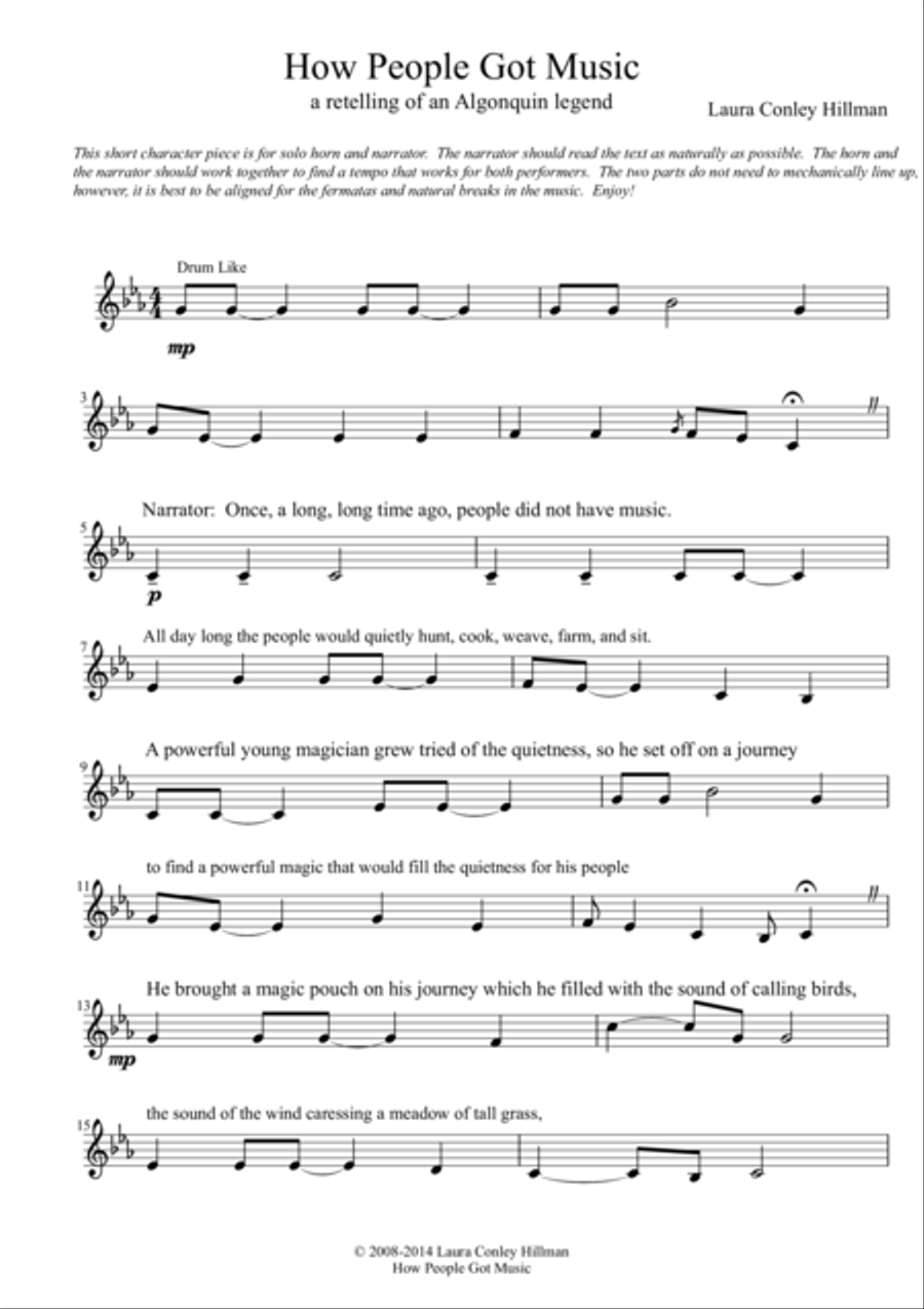 How People Got Music Horn Solo scores gallery preview page 1