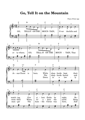 Go, Tell It On The Mountain - piano sheet music